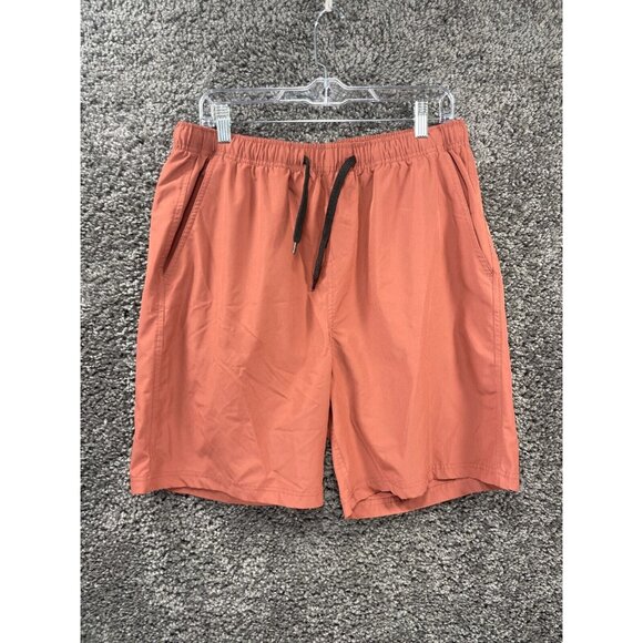 American Outback Board Shorts Mens XL Orange Pleated Elastic Waist Drawstring - Picture 1 of 14
